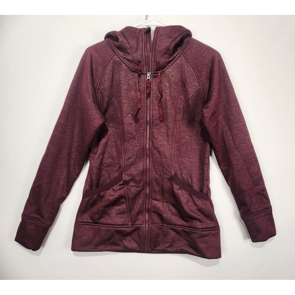 The‎ North Face Women's Full Zip Cozy Hooded Jacket Burgundy Size S